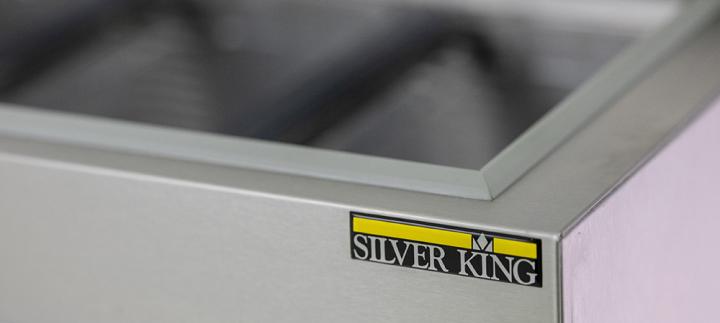 the corner of a cooler with the Silver King logo visible